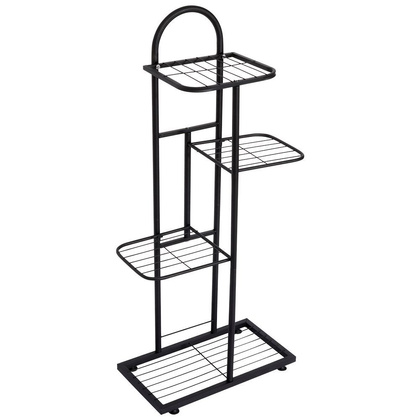 Kwietnik 4-poziomowy na doniczki metalowy czarny 92 cm