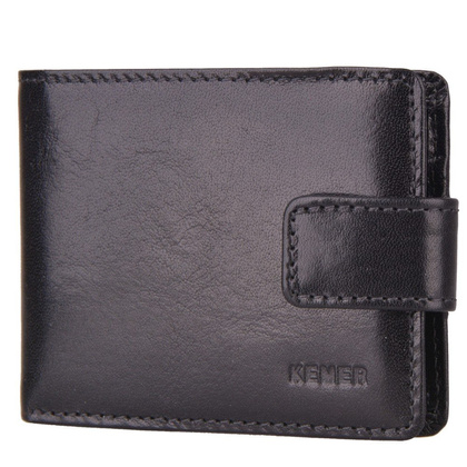 Portfel męski skórzany KEMER M 14 Czarny - min. zamówienie 20 / 50 / 100 szt.