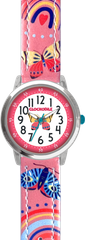 CLOCKODILE Różowy zegarek dla dziewczynek MOTYL
