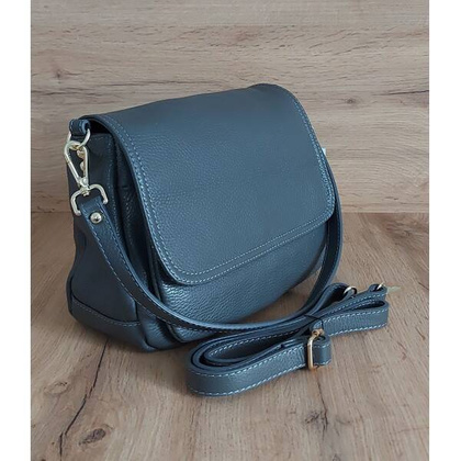 Piękna listonoszka dużo schowków ,skórzana Włoska raportówka A5 Szara VP954G