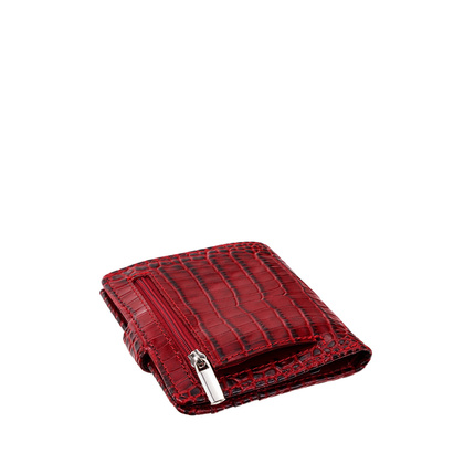 Bordowy portfel damski Canaletto ze skóry licowej croco – elegancki, kompaktowy i funkcjonalny PD1042s162