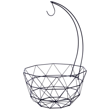 Koszyk na owoce i warzywa z wieszakiem kosz metalowy czarny miska loft