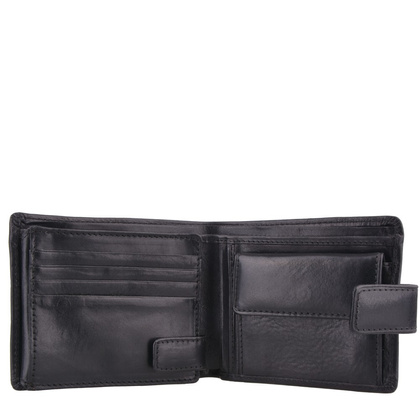 Portfel męski skórzany KEMER 005M/J Czarny - min. zamówienie 20 / 50 / 100 szt.