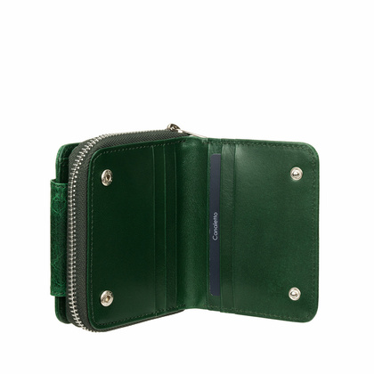 Dwustronny zielony portfel damski Canaletto ze skóry naturalnej – elegancja i funkcjonalność PD1026s257