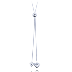 MINET Srebrny naszyjnik z serduszkiem i ściąganym zapięciem