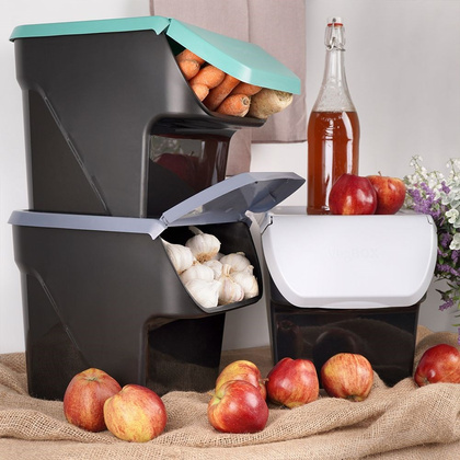Pojemnik na warzywa owoce cebulę ziemniaki czosnek do przechowywania antracytowy 13 l