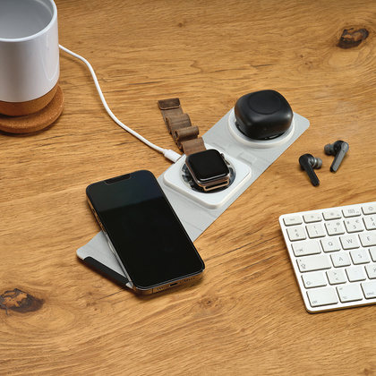 Bezprzewodowa ladowarka Linnaeus Recycled PU 15W