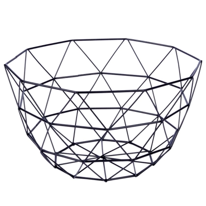 Koszyk na owoce i warzywa z wieszakiem kosz metalowy czarny miska loft