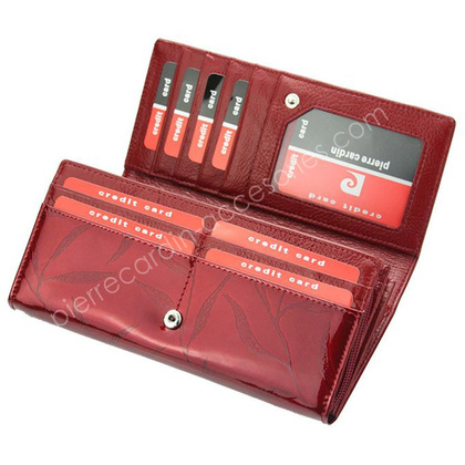 Portfel damski skórzany PIERRE CARDIN 02 LEAF 106 Czerwony