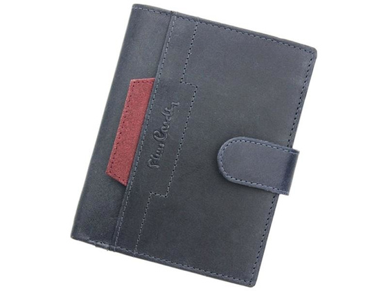 Portfel meski skórzany PIERRE CARDIN VO02 326A Niebieski / Czerwony