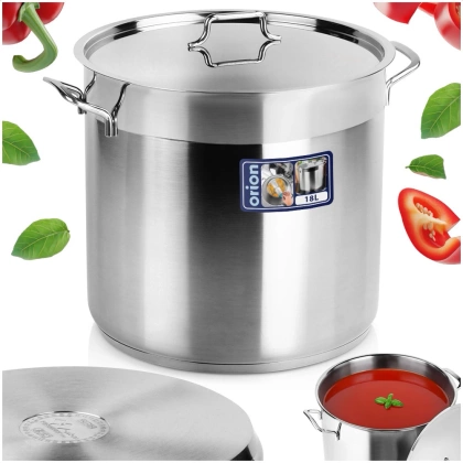 Garnek stalowy z pokrywką 18/10 PREMIUM 18,2 l ORION