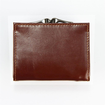 Mały skórzany portfel damski, bigiel