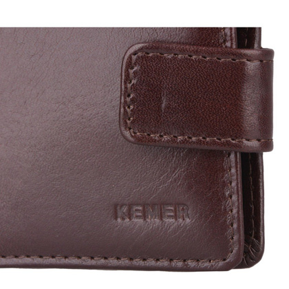 Portfel męski skórzany KEMER M 14 Brązowy - min. zamówienie 20 / 50 / 100 szt.