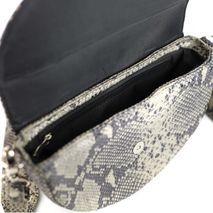 T-12 Torebka franczeska M - print wężowy szary KEMER