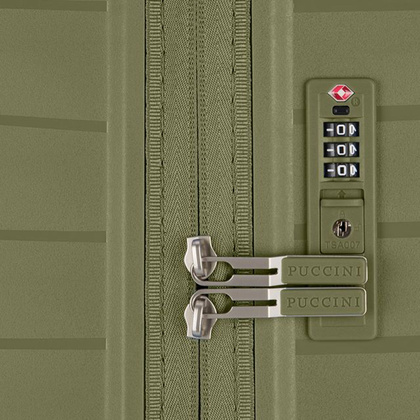 Średnia walizka PUCCINI MAURITIUS PP025B 5A Oliwkowa