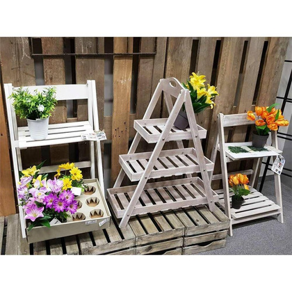 KWIETNIK DREWNIANY SKŁADANY 3 PÓŁKI