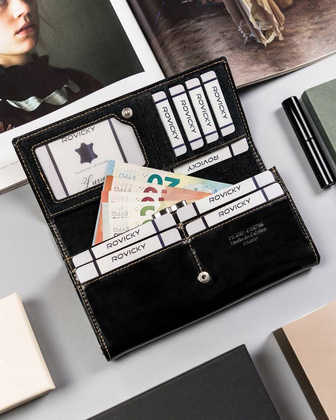 Elegancki, klasyczny portfel damski ze skóry naturalnej