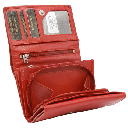 Skórzany portfel damski zamykany na zatrzask