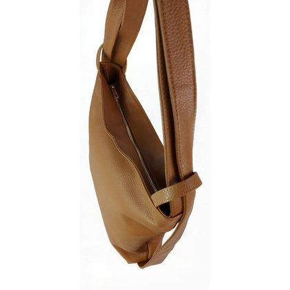 Duży skórzany worek na ramię, plecak XXL Vera Pelle WX754C Camel