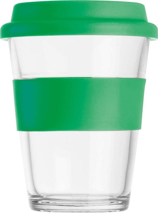 Szklany kubek z pokrywką 300 ml