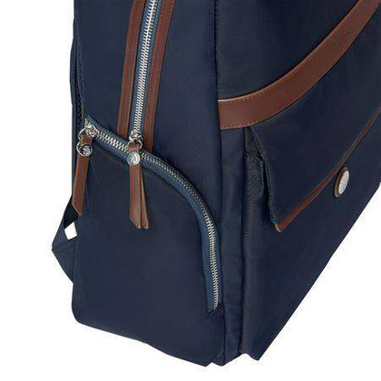 Plecak Button Navy & Brown