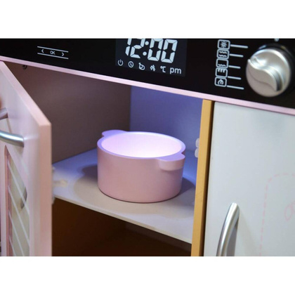 Kuchnia drewniana dla dzieci podświetlane palniki 87x30x83,5 cm naturalna