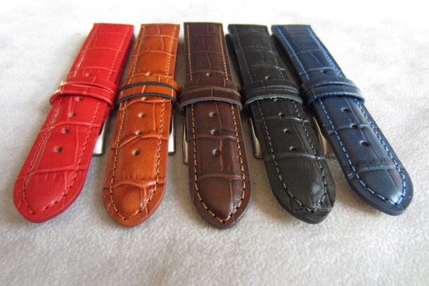 LAVVU Czarny szyty pasek CROCO z luksusowej skóry Top Grain - 18