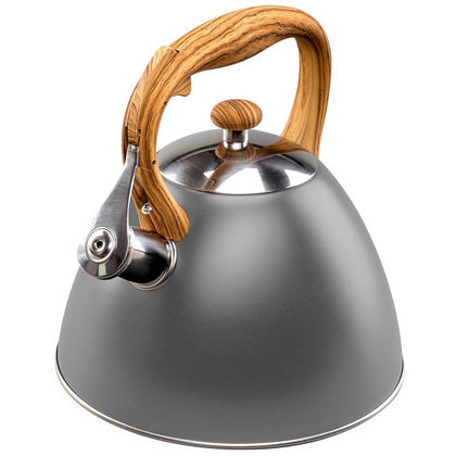 Czajnik stalowy tradycyjny z automatycznym gwizdkiem szary 3 l