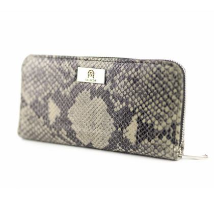P-02 Portfel skórzany Korona - print wężowy szary KEMER
