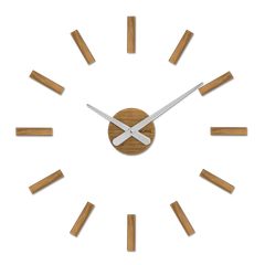 VLAHA Zegar dębowy naklejany MINIMAL wykonany w Czechach ⌀59cm