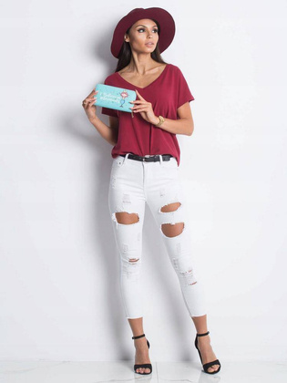 Portfel damski ze skóry ekologicznej ozdobiony sympatycznym printem