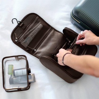 Kosmetyczka podróżna do zawieszenia Stackers brązowy