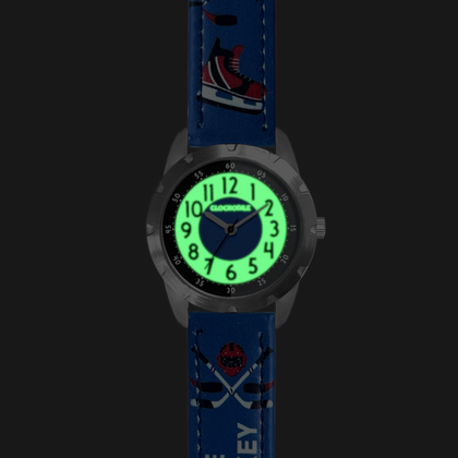 CLOCKODILE Świecący zegarek chłopięcy niebieski HOKEJ