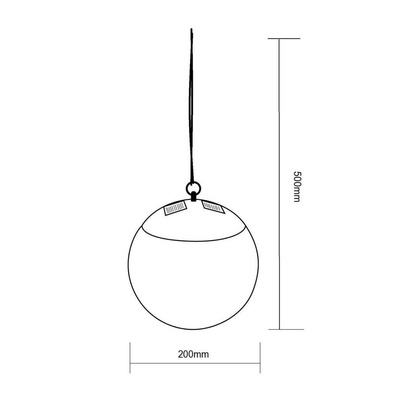 LAMPA SOLARNA PLASTIKOWA KULA WISZĄCA NA KLIPS 10X30CM