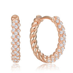 MINET Eleganckie pozłacane srebrne kolczyki z cyrkoniami