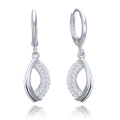 MINET Eleganckie kolczyki srebrne z białymi cyrkoniami