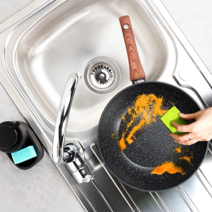 Patelnia wok granitowa BLACK&WOOD 28 cm