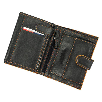 Skórzany męski portfel Polo Club 1223 PL04 czarny