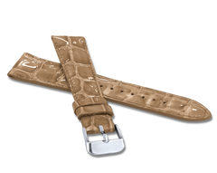 LAVVU Beżowy szyty pasek lakierowany CROCO OCALA z luksusowej skóry Top Grain - 22