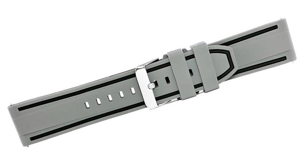 Pasek silikonowy SZARO-CZARNY U14-20-6