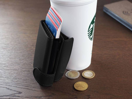 Skórzany portfel męski z zewnętrzną portmonetką