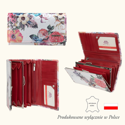 Duży portfel damski BajuBaj ze skóry licowej z biglem PD1602s120