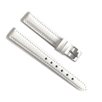 MINET Biały szyty pasek z luksusowej skóry Top Grain - 14