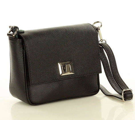 MARCO MAZZINI Torebka skórzana przez ramię crossbody classic flap czarna - min. zamówienie 20 / 50 / 100 szt.