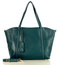 Shopper bag skórzana torebka na ramię trapez - MARCO MAZZINI szmaragdowa zieleń - min. zamówienie 20 / 50 / 100 szt.