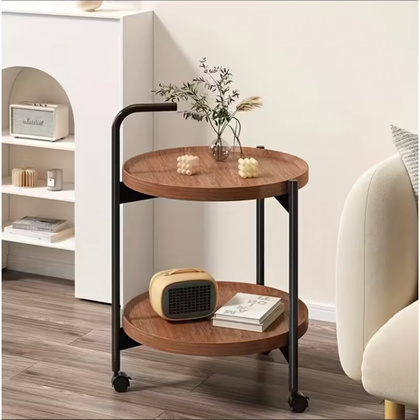 Stolik kawowy dwupoziomowy 50x50x64cm mobilny STL22
