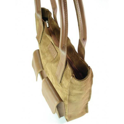 CAMEL ZAMSZOWY WOREK VERA PELLE KIESZENIE SKÓRA POJEMNA TORBA XXL A4 BYC88C KEMER