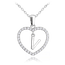 MINET Srebrny naszyjnik litera w sercu „V” z cyrkoniami