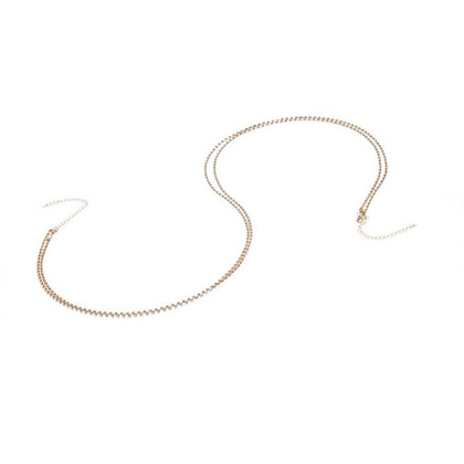 NASZYJNIK PODWÓJNY KRYSZTAŁKI DŁUGI ZŁOTY N544Z