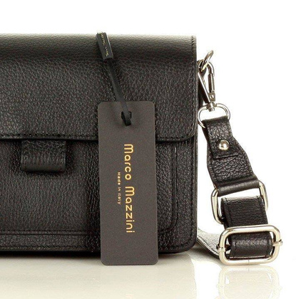 MARCO MAZZINI Torebka listonoszka skórzana messenger italian design czarna - min. zamówienie 20 / 50 / 100 szt.